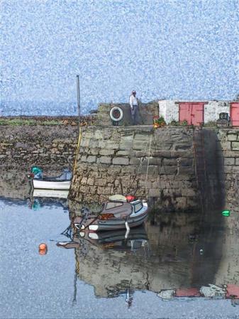 Dunure Dock, Scotland : Digital Paintings : Sue Bloom - Digital Collage and Digital Painting