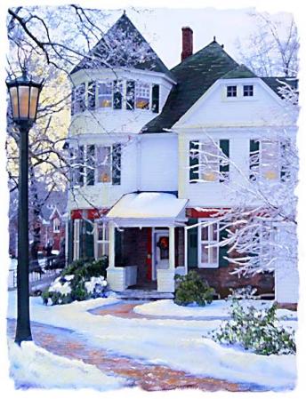 President's House - McDaniel College : Digital Paintings : Sue Bloom - Digital Collage and Digital Painting